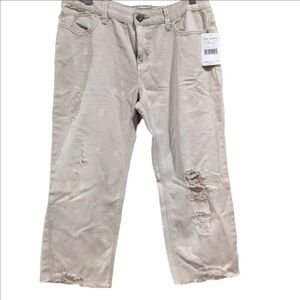 NWT...Free People Cream Cropped Jeans